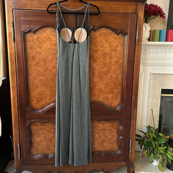 Rimini Sleeveless Silver Metallic Maxi Dress - Picture 10 of 12